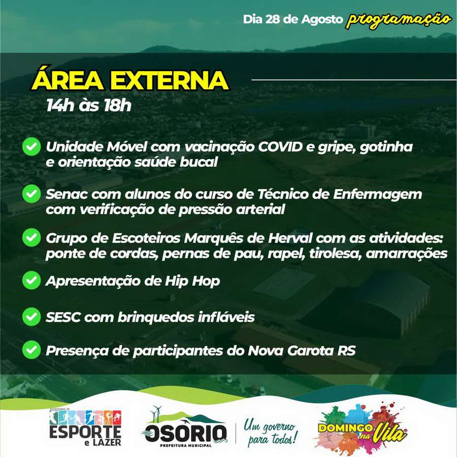 2° edição do Domingo na Vila é atração em Osório: veja programação completa 55 2° edição do Domingo na Vila é atração em Osório: veja programação completa 54