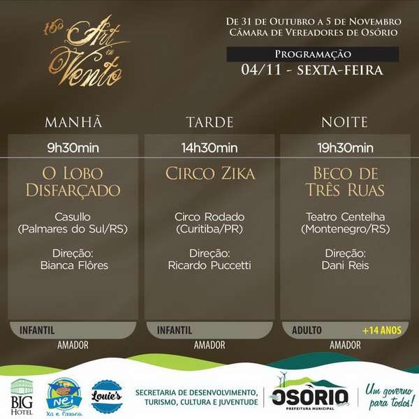 Festival de teatro retorna com público presencial e terá grande programação em Osório 107 Festival de teatro retorna com público presencial e terá grande programação em Osório 106