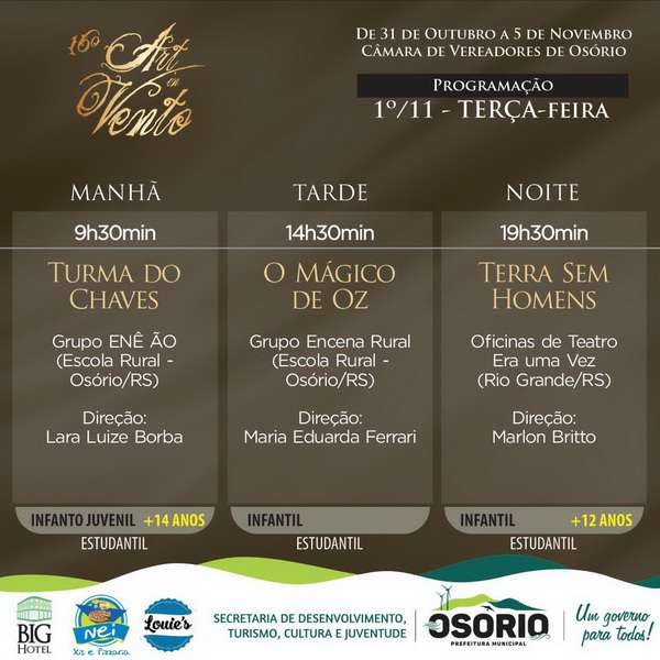 Festival de teatro retorna com público presencial e terá grande programação em Osório 101 Festival de teatro retorna com público presencial e terá grande programação em Osório 100