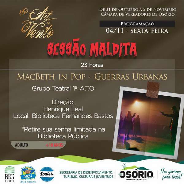 Festival de teatro retorna com público presencial e terá grande programação em Osório 97 Festival de teatro retorna com público presencial e terá grande programação em Osório 96