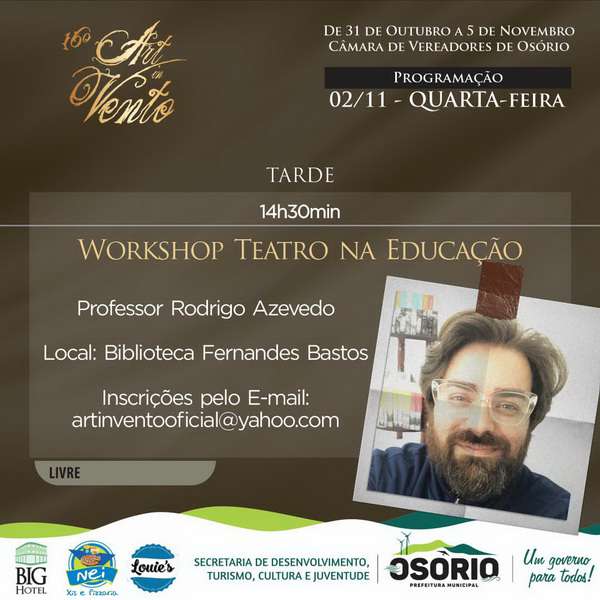 Festival de teatro retorna com público presencial e terá grande programação em Osório 93 Festival de teatro retorna com público presencial e terá grande programação em Osório 92