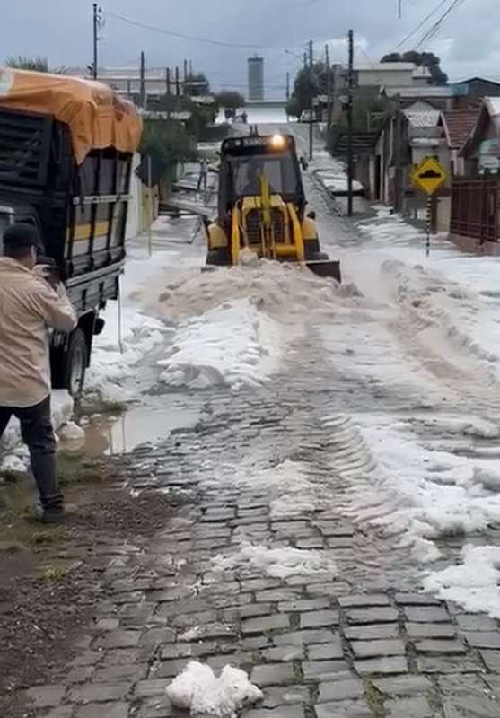 Grande volume de granizo