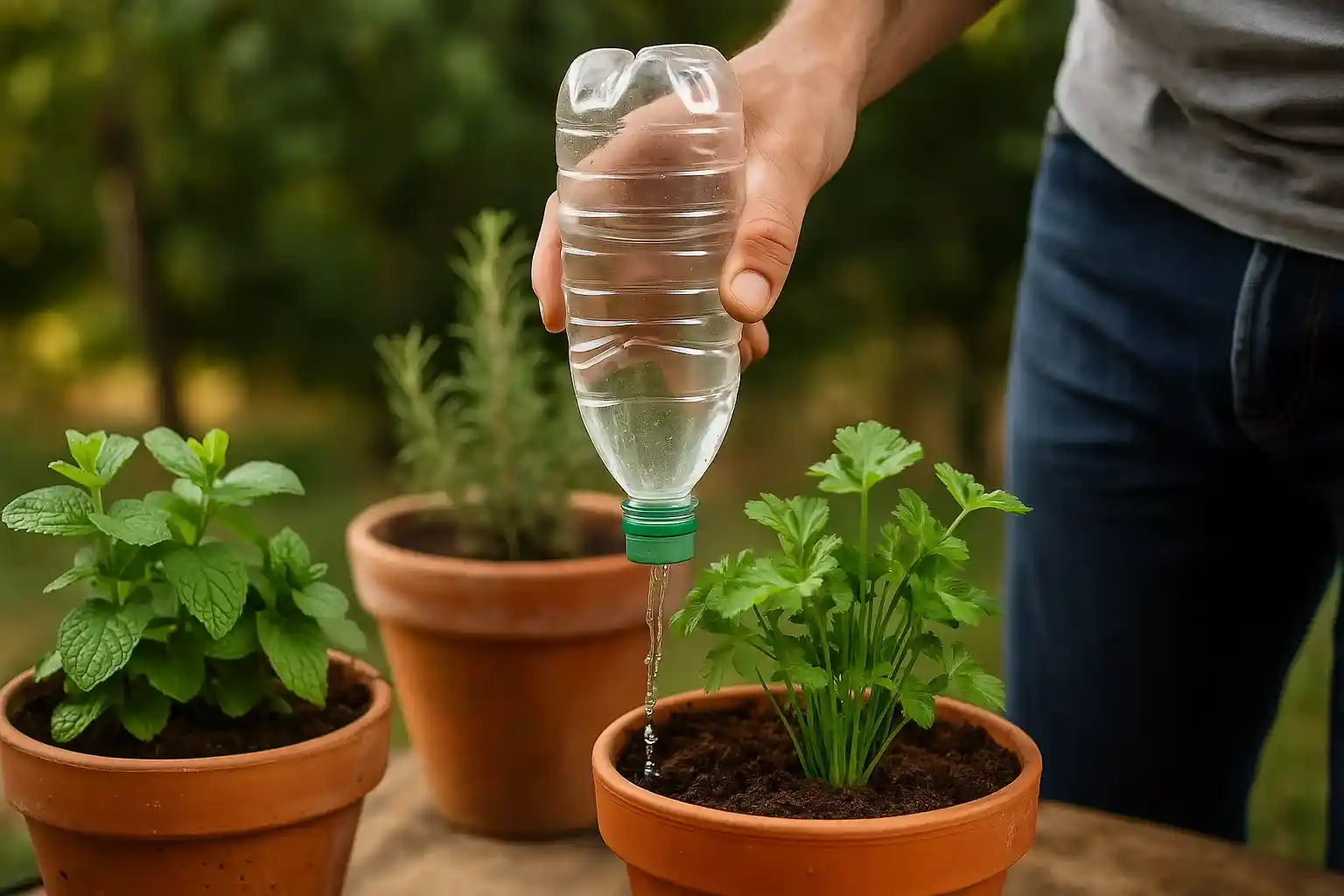 O truque com garrafinha que deixa a rega automática por dias