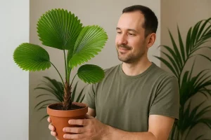 Como cuidar da palmeira-leque no vaso e regar do jeito certo
