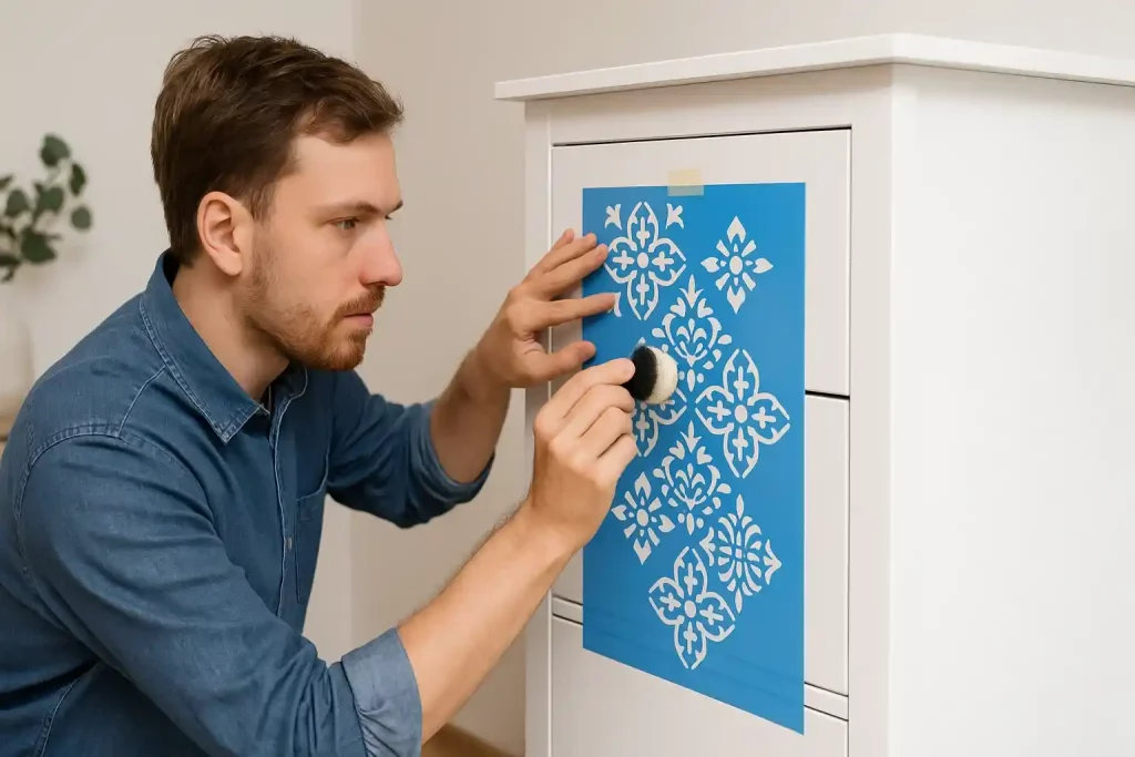 Como usar stencil para customizar móveis e paredes de forma prática