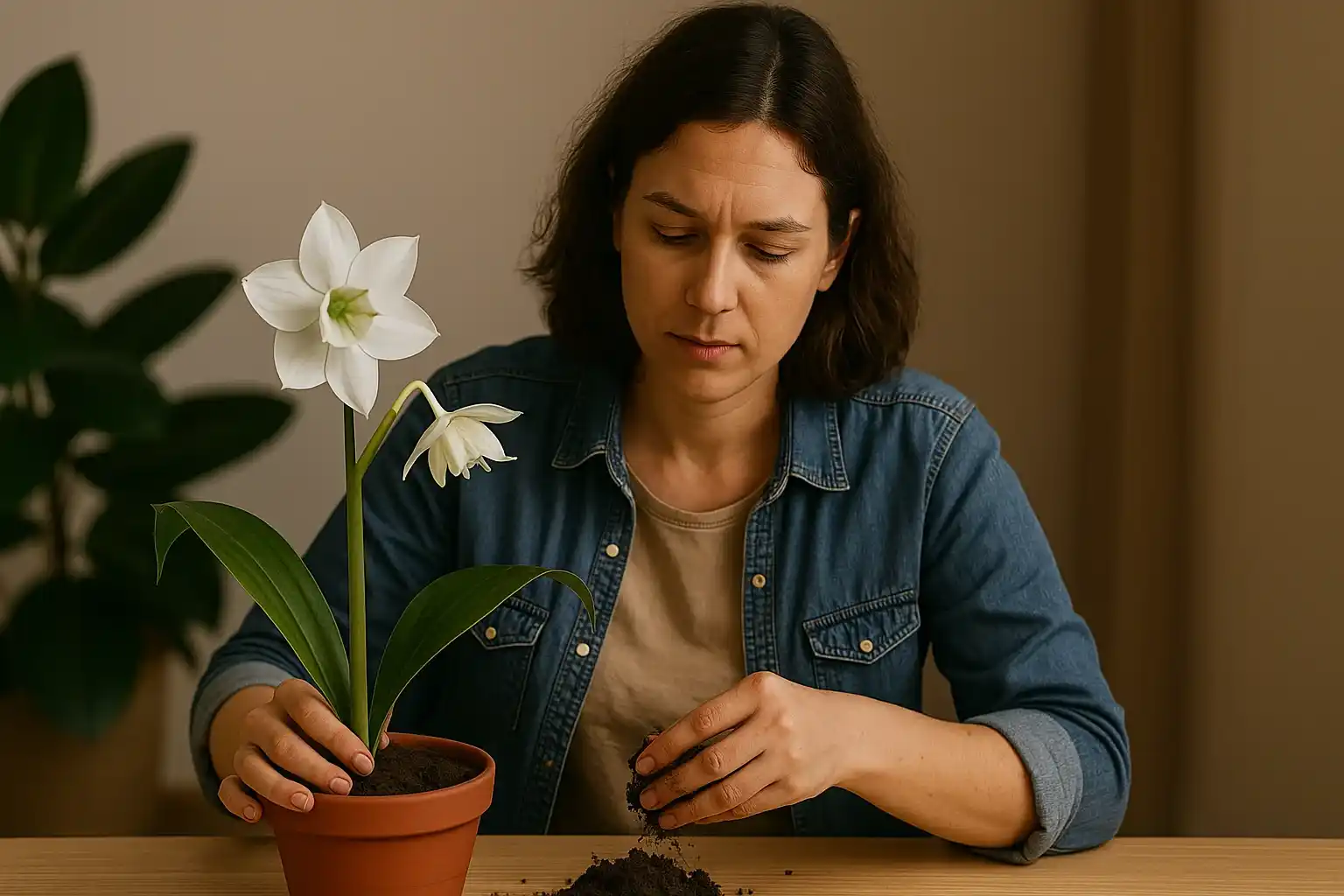 Lírio-do-amazonas com solo errado Veja 2 formas de corrigir hoje