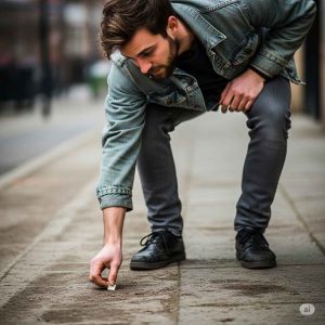 comer um chiclete que caiu no chão