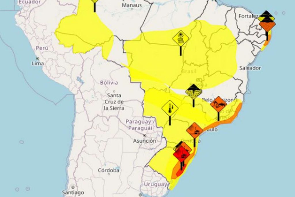 Alerta vermelho do INMET para o Litoral: veja até quando