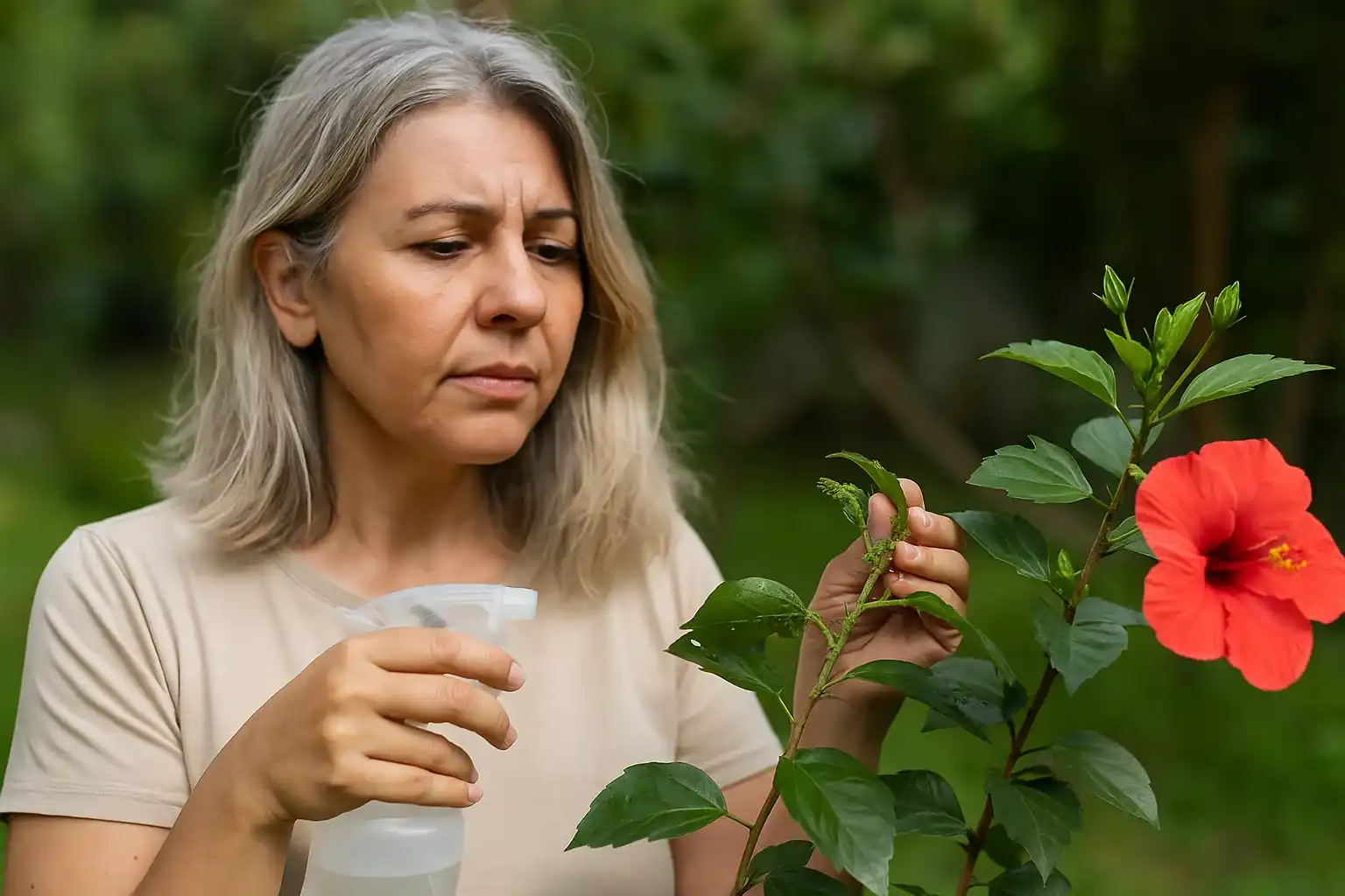 Hibisco com pulgões Aprenda 2 receitas naturais para combater a praga