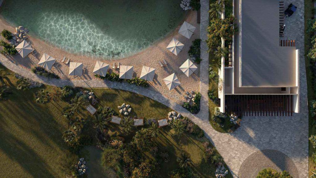 O novo refúgio de luxo no Litoral: praia artificial e garagem náutica