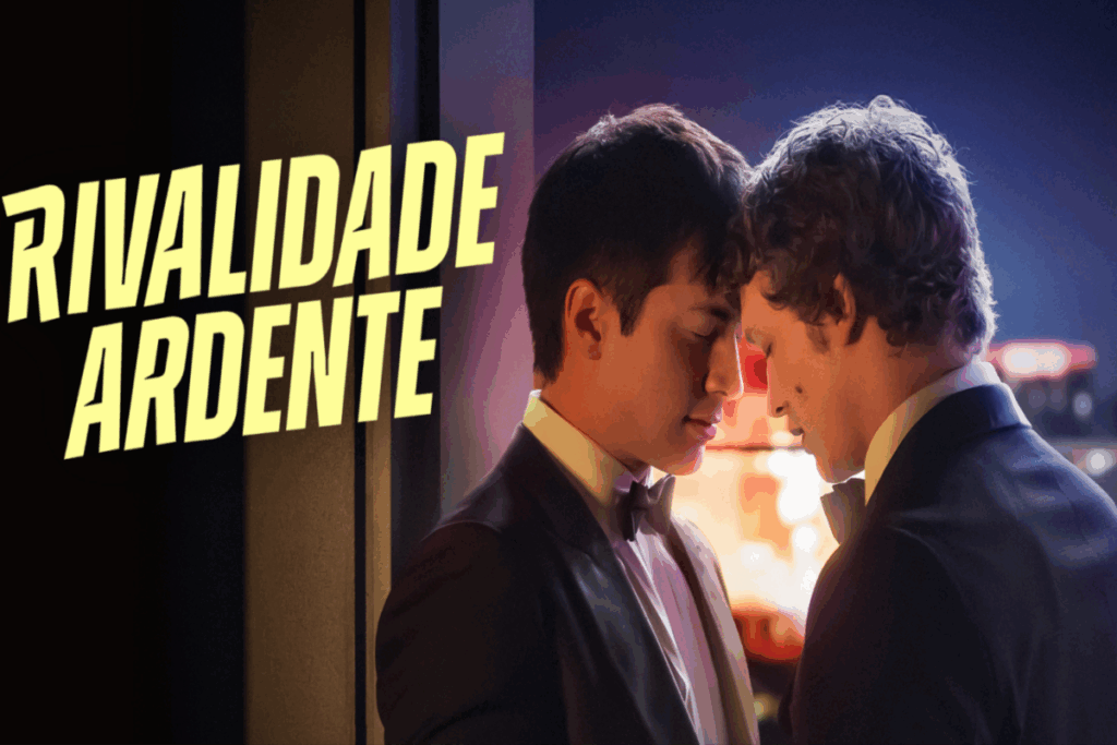 Dois homens de terno frente a frente, com testas encostadas