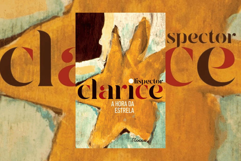 Capa de livro com ilustração de uma estrela amarela abstrata com nome do autor e título 