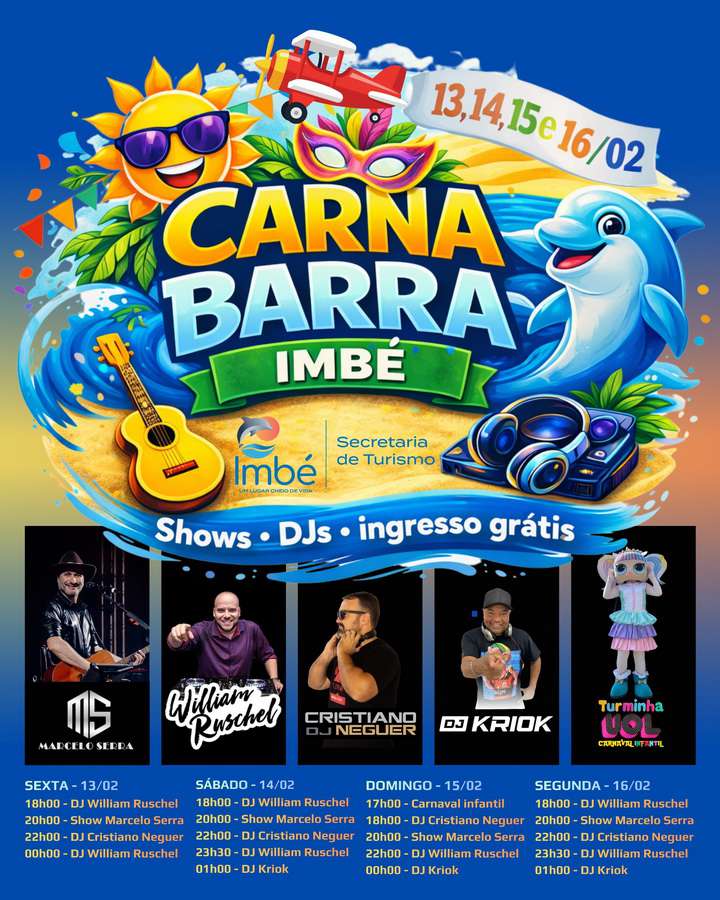 Imbé divulga programação completa do Carnaval na Barra 10