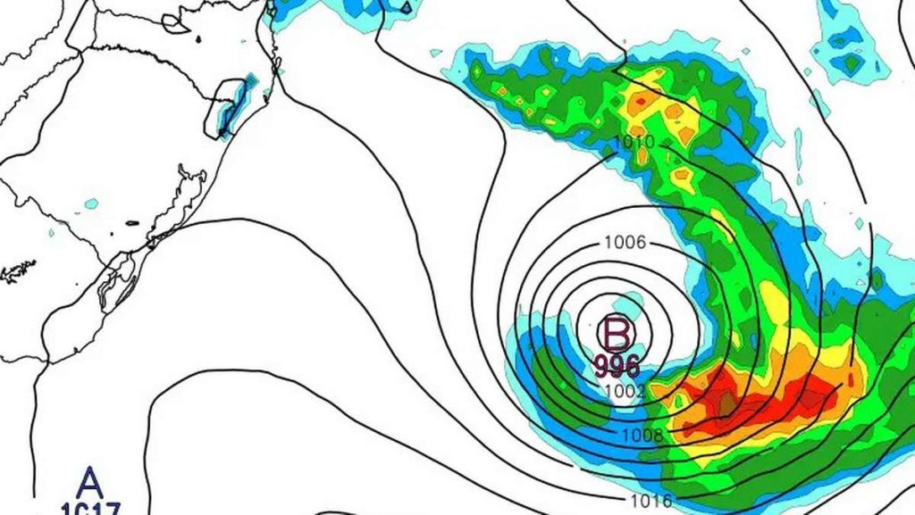 Ciclone extratropical se forma no Atlântico e muda o tempo no Sul
