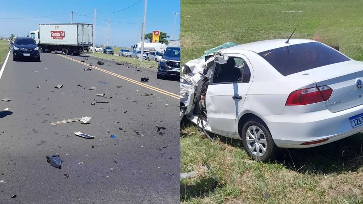 Colisão frontal na ERS-389 deixa motorista ferida