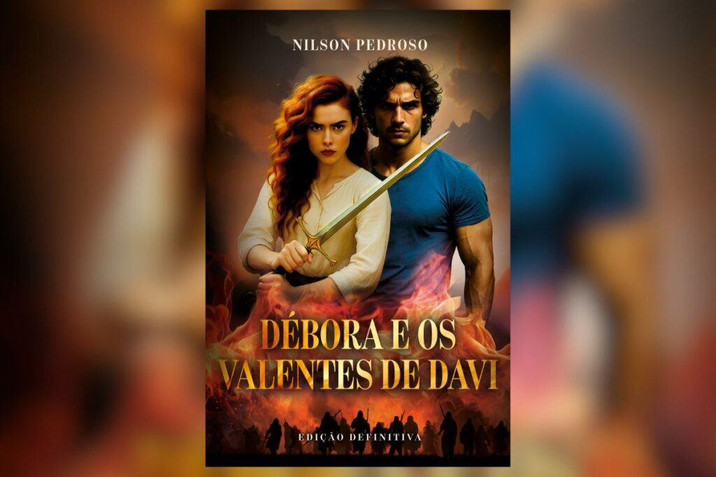 14 livros para expandir os horizontes em março 71 Capa do livro "Débora e os Valentes de Davi", com a ilustração de um casal e o nome do livro abaixo deles