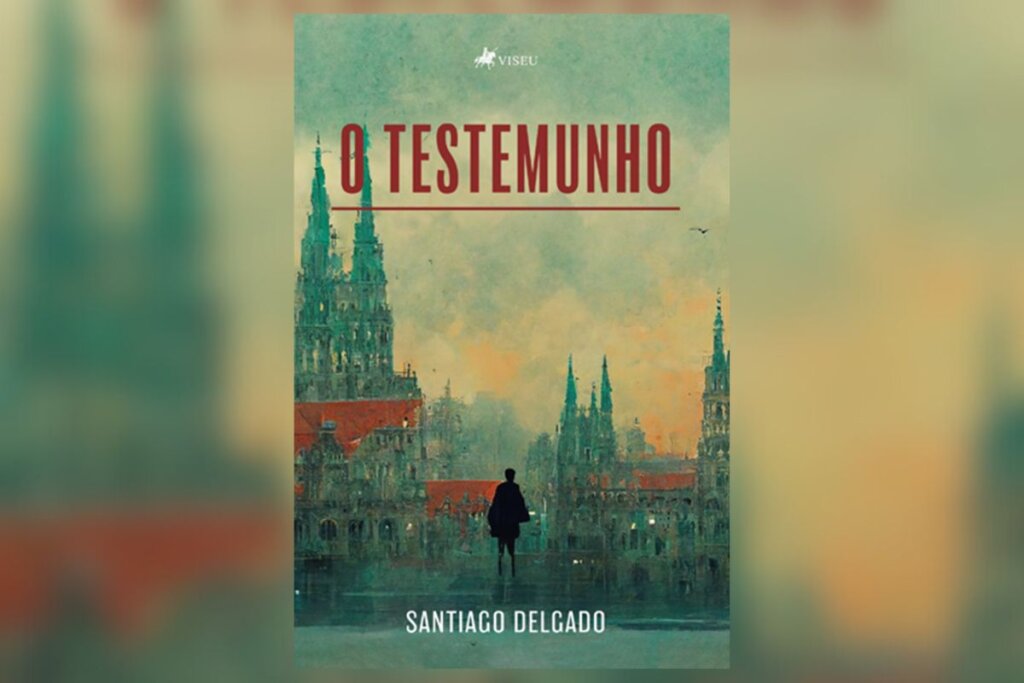 14 livros para expandir os horizontes em março 74 Capa do livro "O testemunho", com a ilustração de um homem andando em direção a um castelo ao pôr do sol