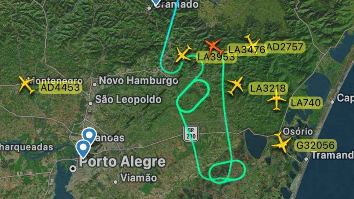 Tempestade causa fila de aviões no céu do Litoral Norte: “parede de chuva”