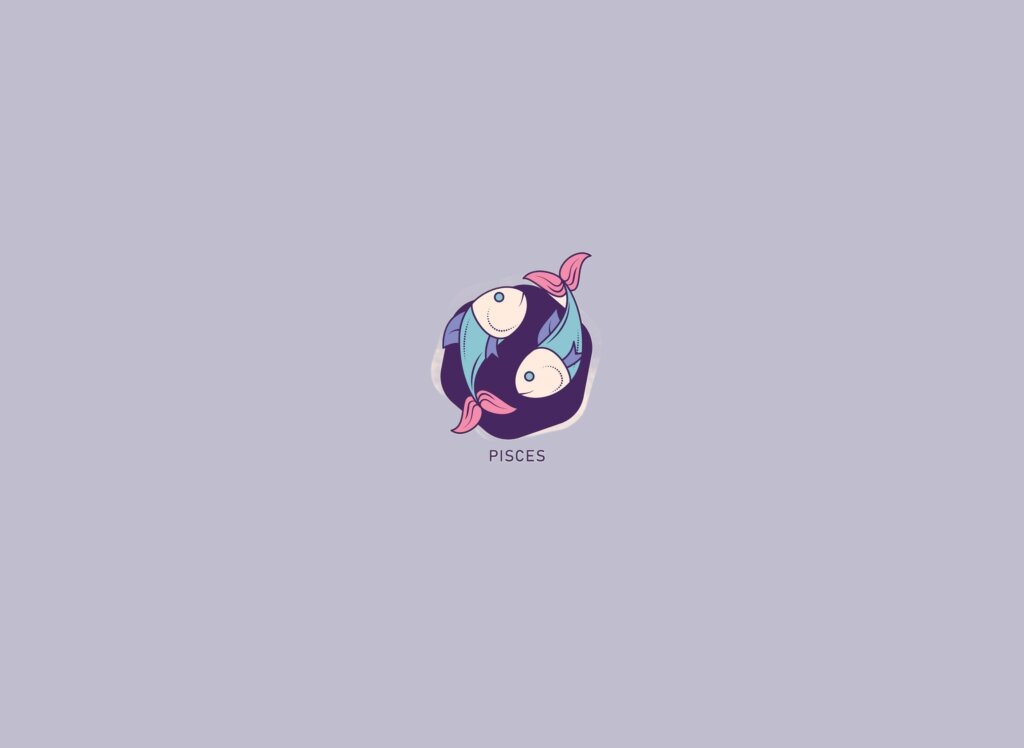 Horóscopo do dia: previsão para os 12 signos em 08/03/2026 65 Ilustração de dois peixes, em um círculo roxo, em tons de roxo, azul, rosa e bege, sobre um fundo lilás