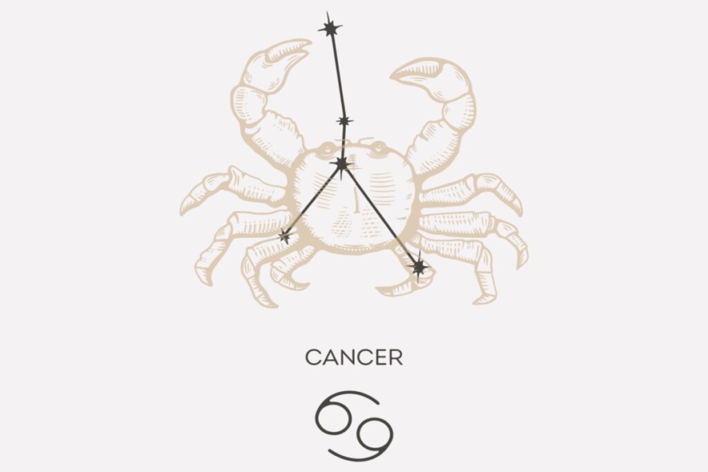 Horóscopo do dia: previsão para os 12 signos em 17/03/2026 57 Ilustração e constelação do signo de Câncer em um fundo cinza
