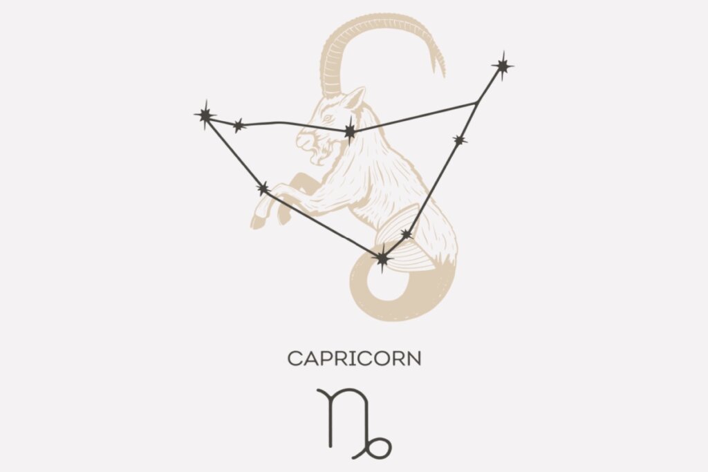 Horóscopo do dia: previsão para os 12 signos em 17/03/2026 63 Ilustração e constelação do signo de Capricórnio em um fundo cinza