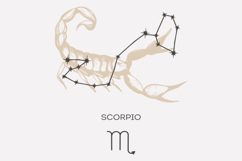 Horóscopo do dia: previsão para os 12 signos em 17/03/2026 61 Ilustração e constelação do signo de Escorpião em um fundo cinza