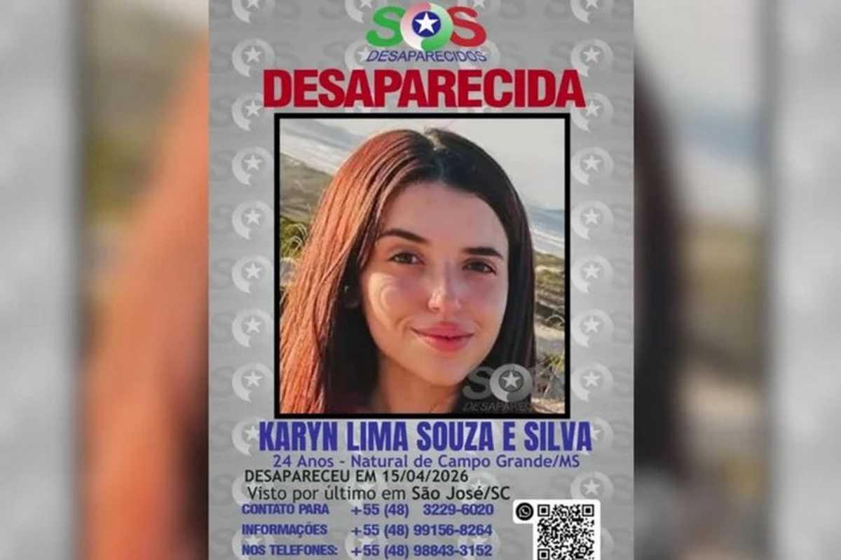 Jovem desaparece após entrar em carro de aplicativo em SC; Karyn Lima é procurada pela polícia