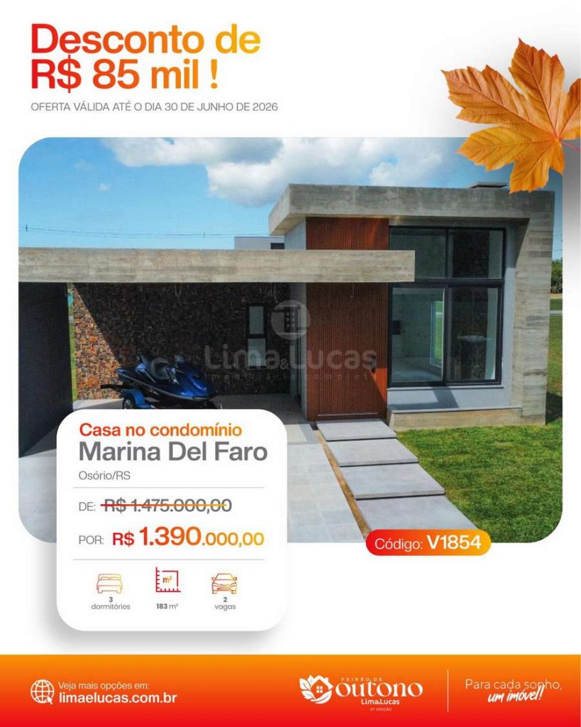 Lima e Lucas lança feirão imobiliário com descontos de até R$ 100 mil em Osório 164