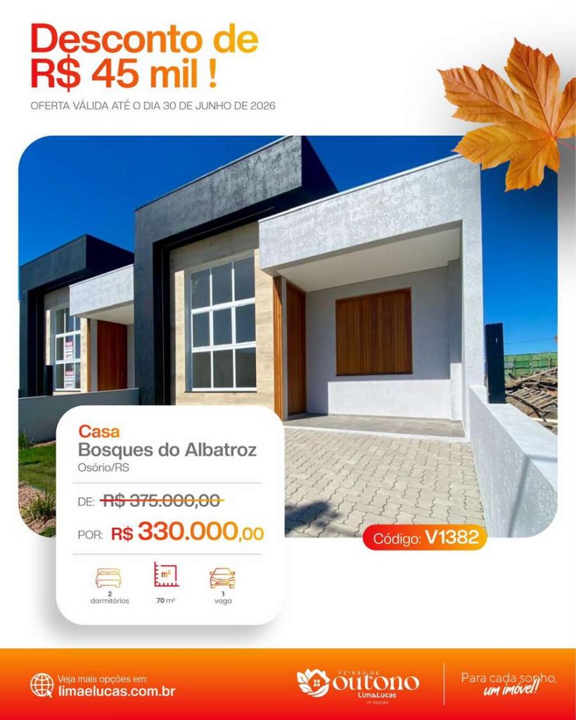 Lima e Lucas lança feirão imobiliário com descontos de até R$ 100 mil em Osório 166