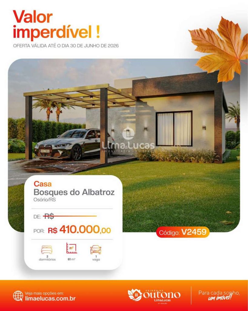 Lima e Lucas lança feirão imobiliário com descontos de até R$ 100 mil em Osório 168