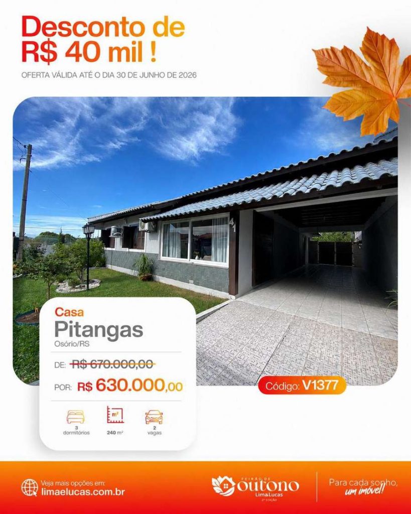 Lima e Lucas lança feirão imobiliário com descontos de até R$ 100 mil em Osório 152