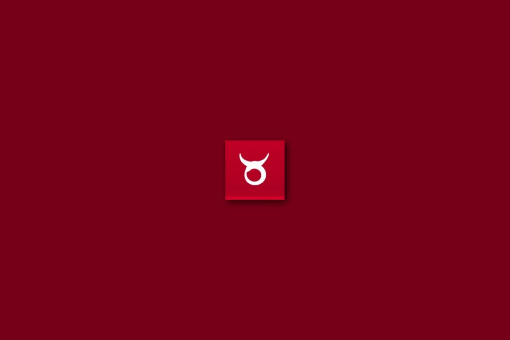 Ilustração do signo de touro em um fundo vermelho