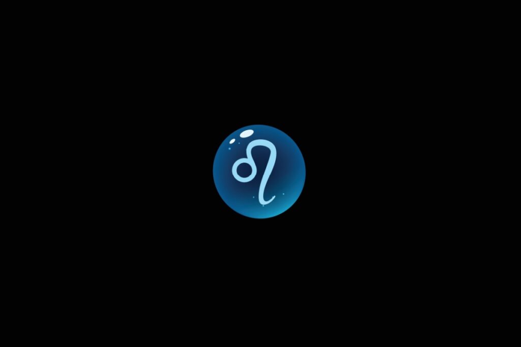 Tarot do dia: previsão para os 12 signos em 03/06/2026 58 Ilustração do signo de leão dentro de uma bolha azul sobre um fundo preto